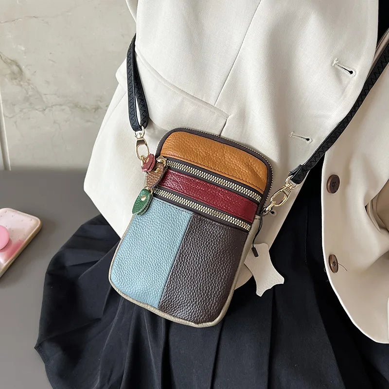 Casual Sling Panelled Purses And Handbags Women Leather Girl Vintage