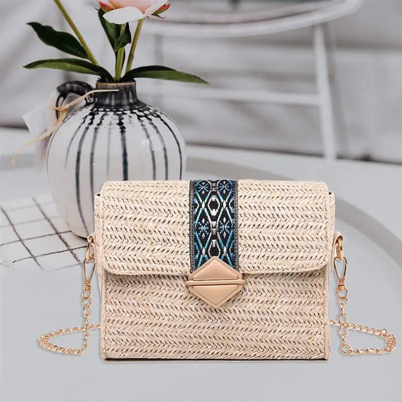 Casual Ethnic Style Chain Shoulder Bag Portable Satchel Crossbody Bag