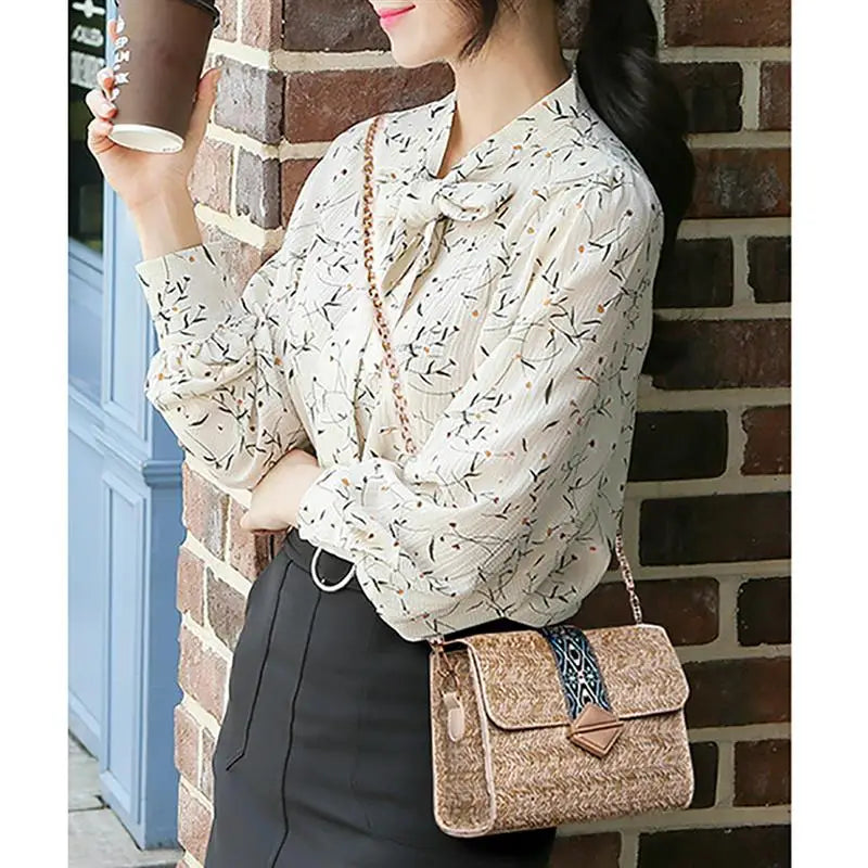 Casual Ethnic Style Chain Shoulder Bag Portable Satchel Crossbody Bag