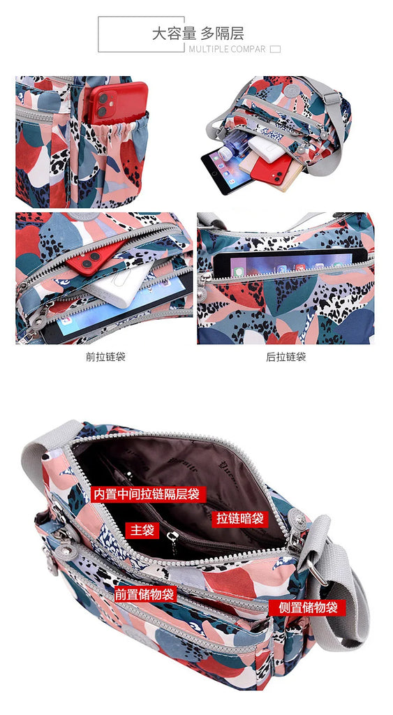 Casual Nylon Shoulder Bags Print Crossbody Handbags