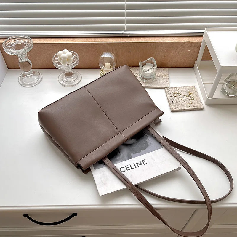 Casual Women's One Shoulder Bag Large-Capacity PU Leather High Messenger Travel