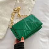 Chain Solid Handbags For Women High PU Leather Shoulder Bag