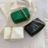 Chain Solid Handbags For Women High PU Leather Shoulder Bag