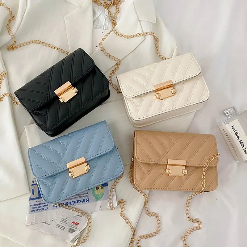 Chain Strap Handbags Women Summer Pu Leather Shoulder Bag