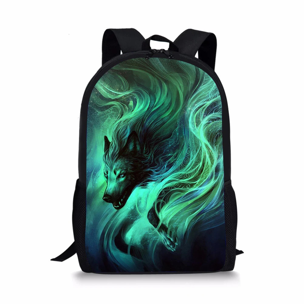 Wolf Prints Kids School Book Bag