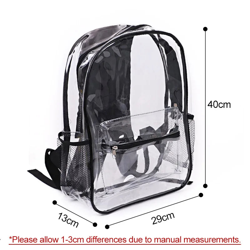 Clear Backpack Student PVC Waterproof Transparent School Rucksack