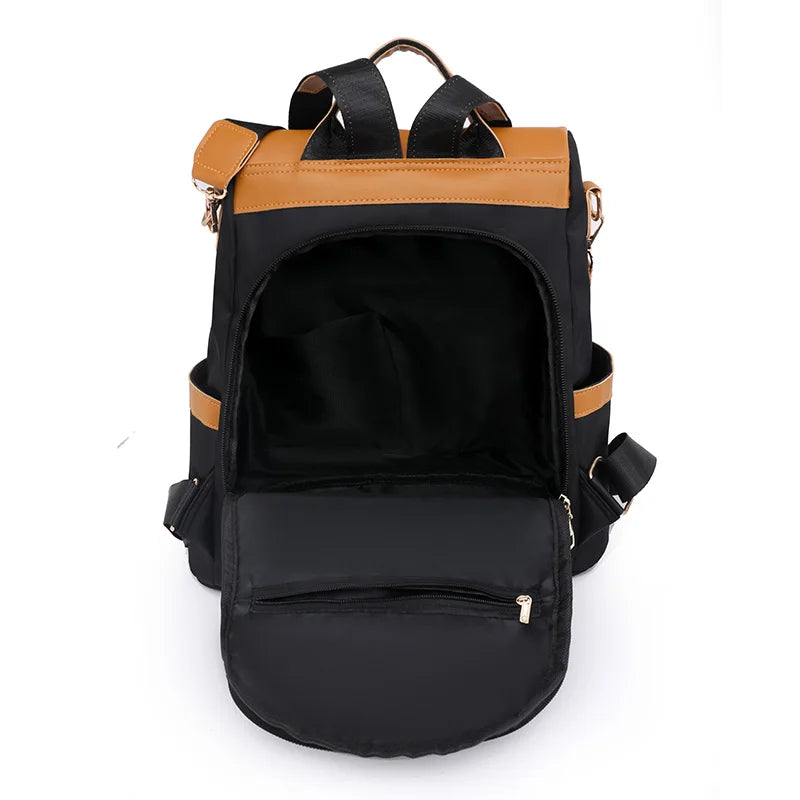Casual Nylon Backpack for Girls - Large Capacity High School Bag