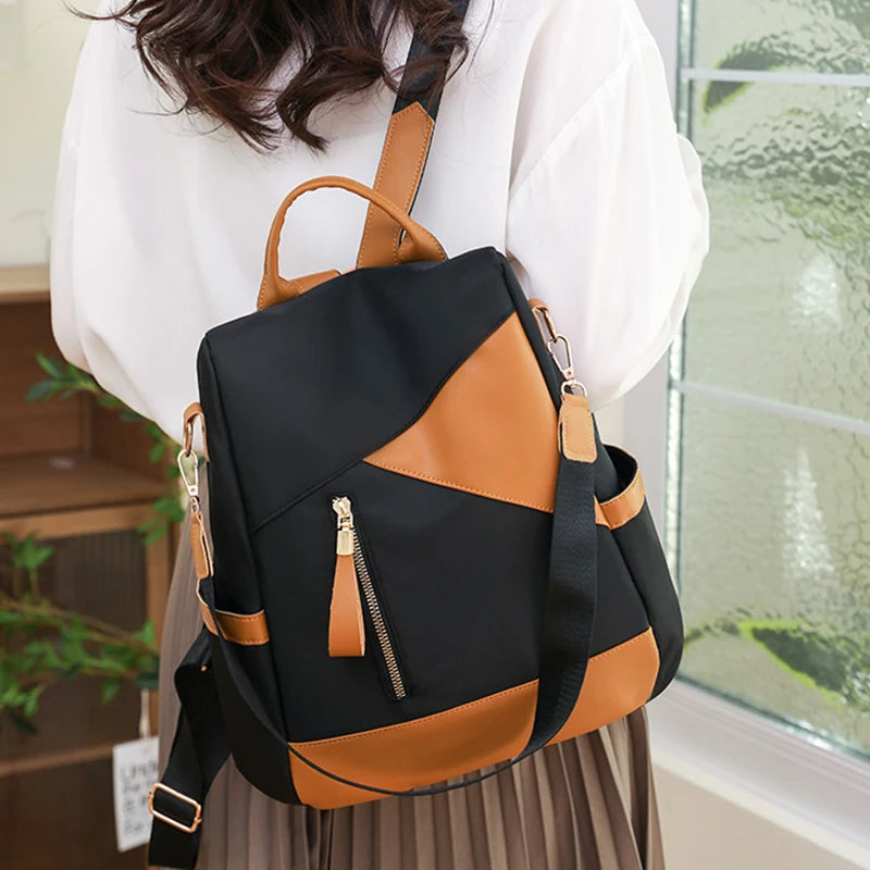 Casual Nylon Backpack for Girls - Large Capacity High School Bag