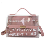 Composite Bag Ladies Shoulder Bags Transparent Inner Women Messenger Bags