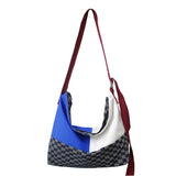 Contrasting Colors Ladies Shoulder Bags High Nylon Checkerboard Stitching