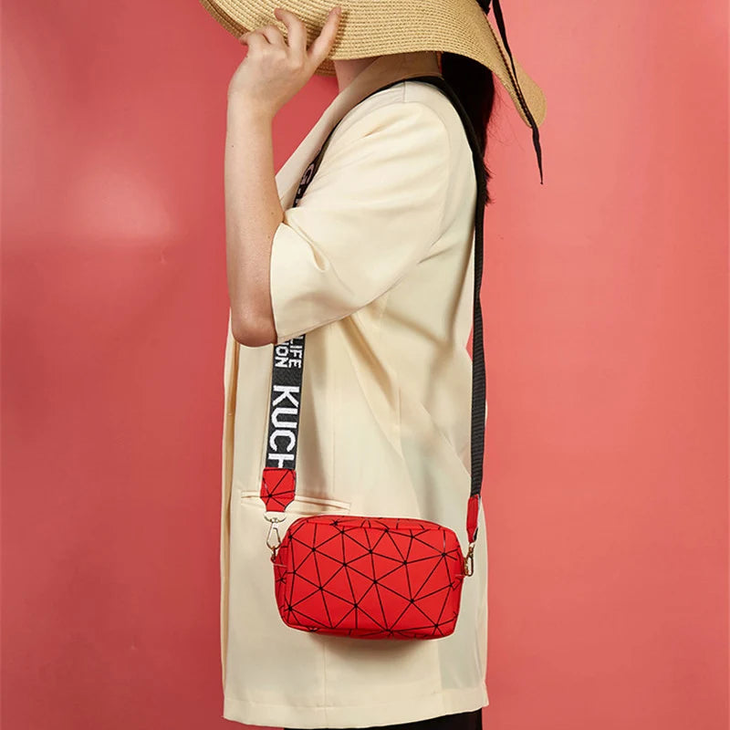 Geometry Small Crossbody Bag Shoulder Bags Purse PU Leather Handbag