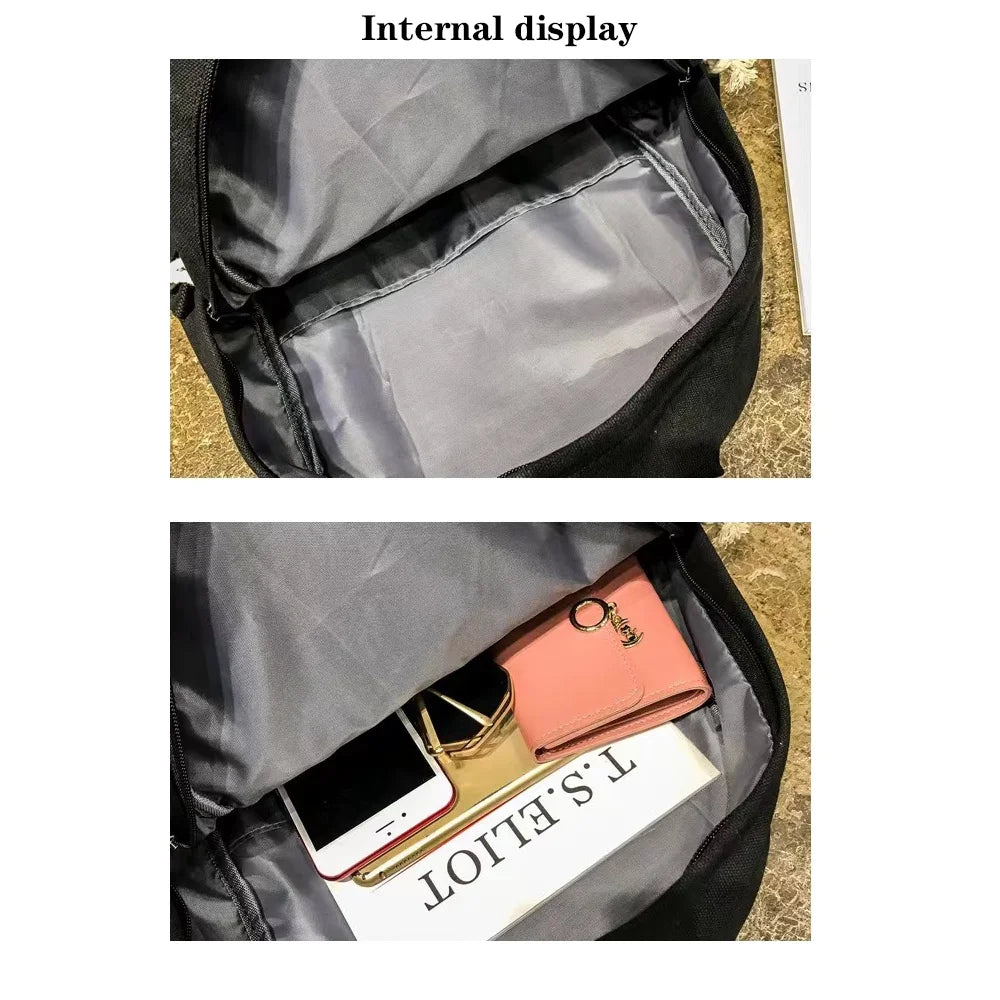 Canvas Backpack Large Capacity Travel Backpacks Unisex School Bag
