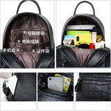 Crocodile Women Backpack Small Schoolbags for Girls Daypack Bagpack