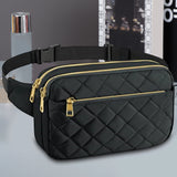 Crossbody Bag Multi-Pockets Rhombus Pattern Adjustable Belts Fanny Packs