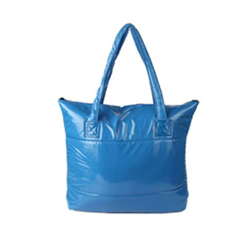 Women Shoulder Handbag Feather Down Tote Girl Large Bag