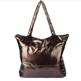 Women Shoulder Handbag Feather Down Tote Girl Large Bag