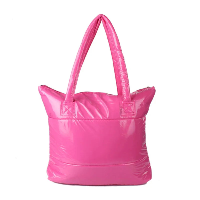 Women Shoulder Handbag Feather Down Tote Girl Large Bag