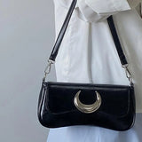 Women's Moon Lock Shoulder Bag PU Leather