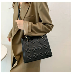 Women's Square Shoulder Bag Solid Handbag Travel Crossbody Pouch Tote