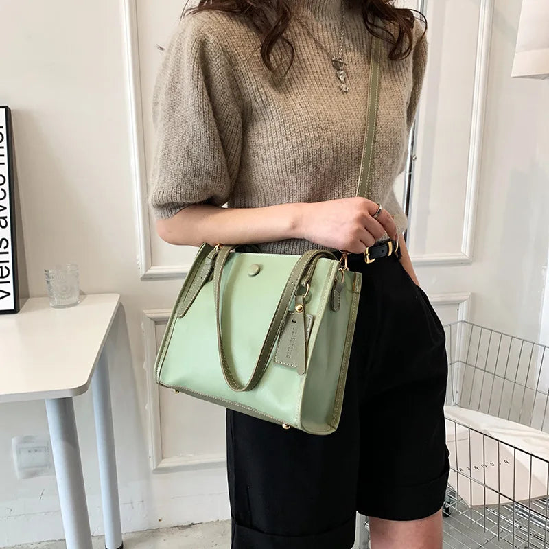 Women's Large Capacity Shoulder Bag Tote Solid Crossbody Handbag