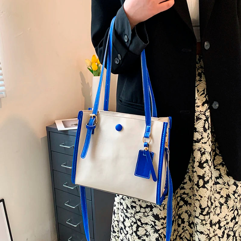 Women's Large Capacity Shoulder Bag Tote Solid Crossbody Handbag