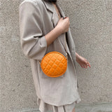 Diamond Lattice Chain Crossbody Bag Round Women Handbags