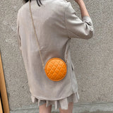 Diamond Lattice Chain Crossbody Bag Round Women Handbags