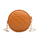 Diamond Lattice Chain Crossbody Bag Round Women Handbags