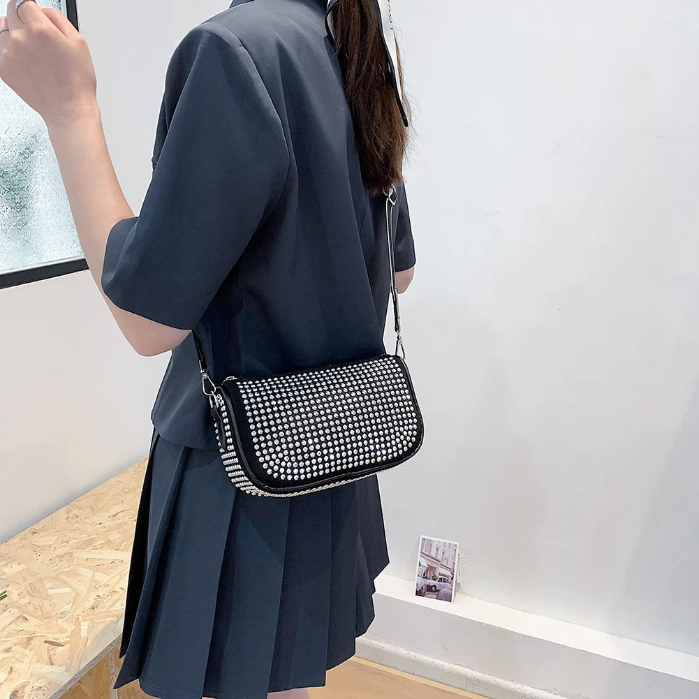 Diamond Rhinestones Shoulder Bags for Women Party Ladies Totes