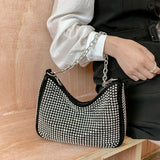 Diamond Shoulder Bag Women Leather Cross body bags Chains Handbag