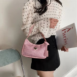 Diamond Shoulder Bags for Women Crossbody Zipper Handbag Soft Female Tote Bags