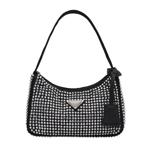 Diamond Shoulder Bags for Women Crossbody Zipper Handbag Soft Female Tote Bags