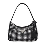 Diamond Shoulder Bags for Women Crossbody Zipper Handbag Soft Female Tote Bags