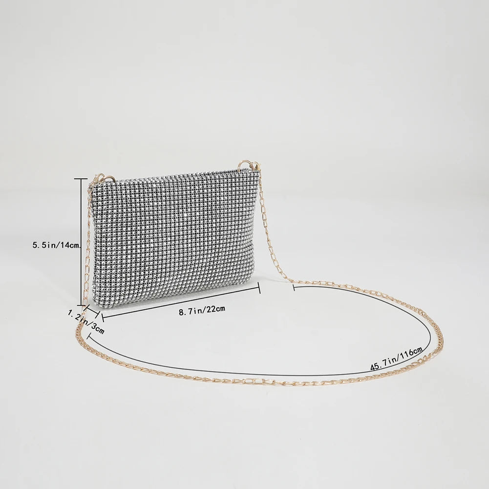 Diamonds Shoulder Crossbody Bag Rhinestones Wedding Party Chain Clutch