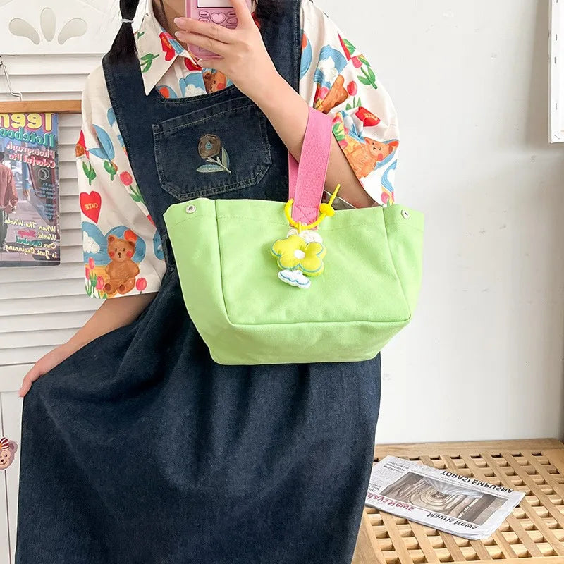 Casual Women Totes Shoulder Bags Female Leather Canvas Handbag