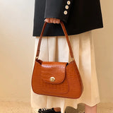 Retro Women Totes Shoulder Bag Crocodile Pattern Handbag