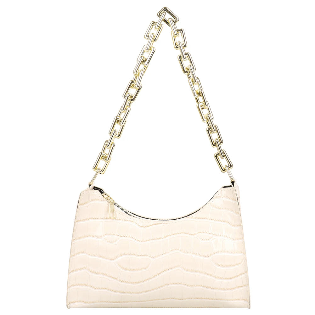 Makeup Bag Retro Casual Women Totes Shoulder Bags Female Leather Solid Chain Han