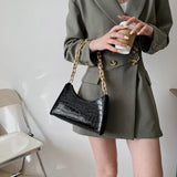 Makeup Bag Retro Casual Women Totes Shoulder Bags Female Leather Solid Chain Han