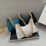 Makeup Bag Retro Casual Women Totes Shoulder Bags Female Leather Solid Chain Han