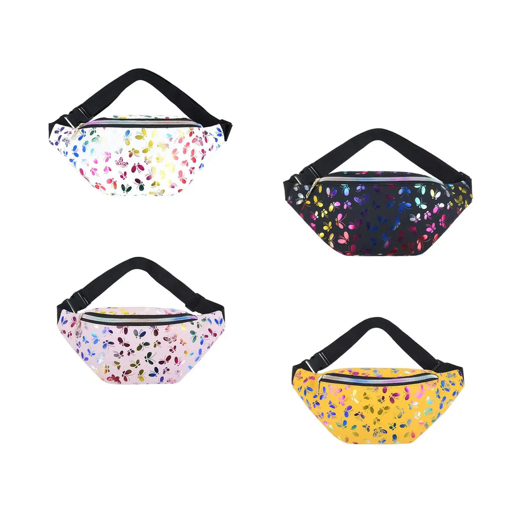 Butterfly Pattern Fanny Pack Hip Bag Adjustable Strap Waist Pouch for Teens