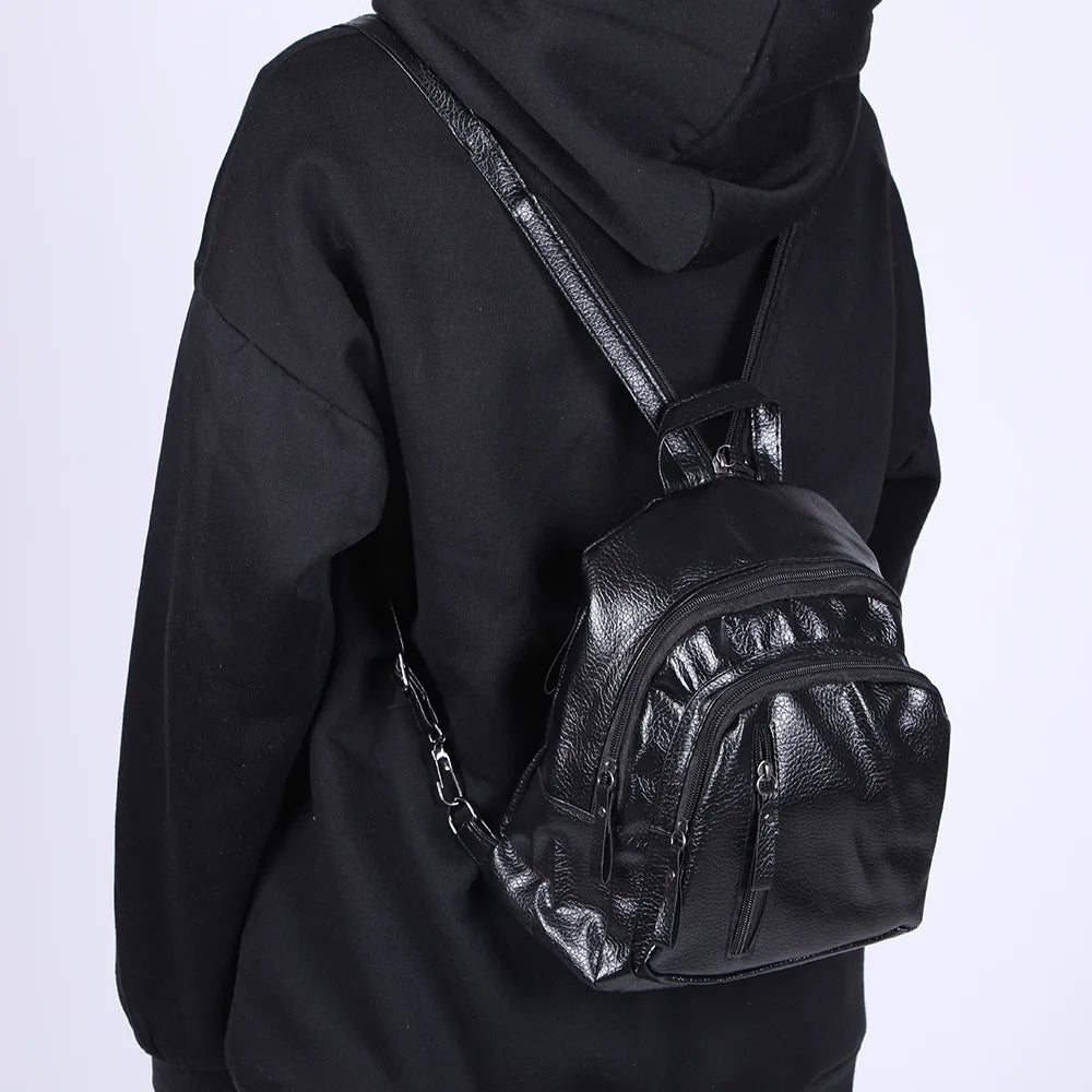 Female Mini Backpack Small PU Leather Shoulder Bag