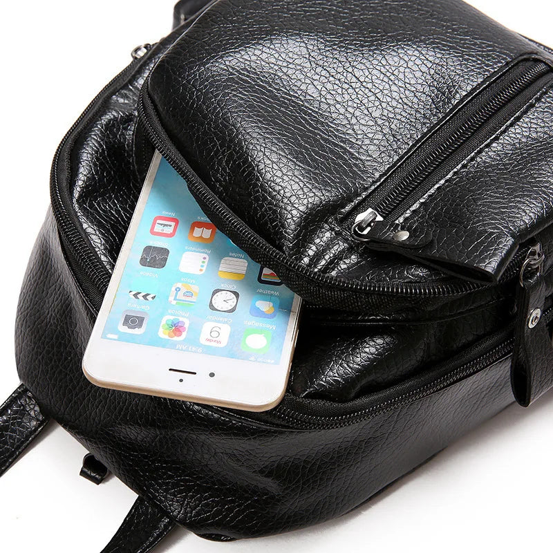 Female Mini Backpack Small PU Leather Shoulder Bag