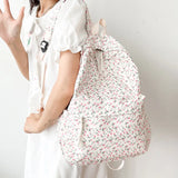 Floral Backpack For Women Waterproof Nylon Rucksack Large Capacity