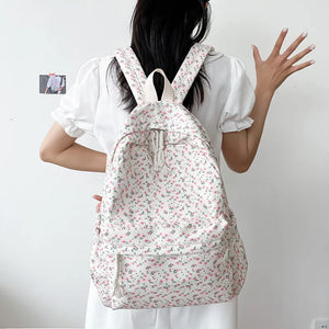 Floral Backpack For Women Waterproof Nylon Rucksack Large Capacity
