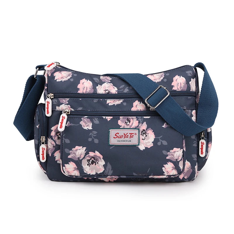 Floral Pattern Women's Shoulder Bag Casual Multi-pocket Female Messenger Bag