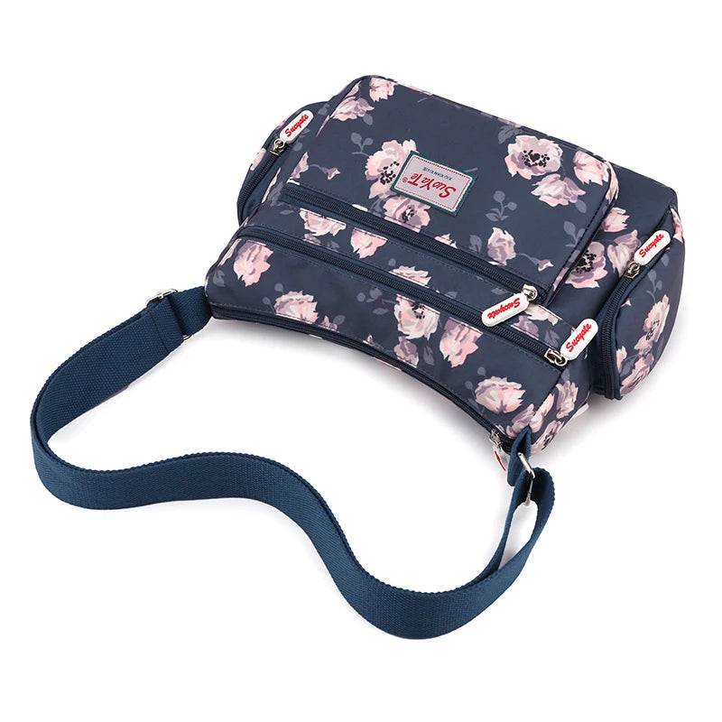 Floral Pattern Women's Shoulder Bag Casual Multi-pocket Female Messenger Bag