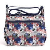 Floral Pattern Women's Shoulder Bag High Durable Fabric Nylon Handbag