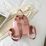 Flower Print Small Backpack for Girls Soft Canvas School Bag