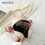 Flower Print Small Backpack Canvas School Bag for Girls