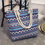 Casual Flower Printing Canvas Shoulder Bag for Women